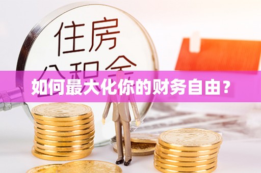 平南如何最大化你的财务自由？